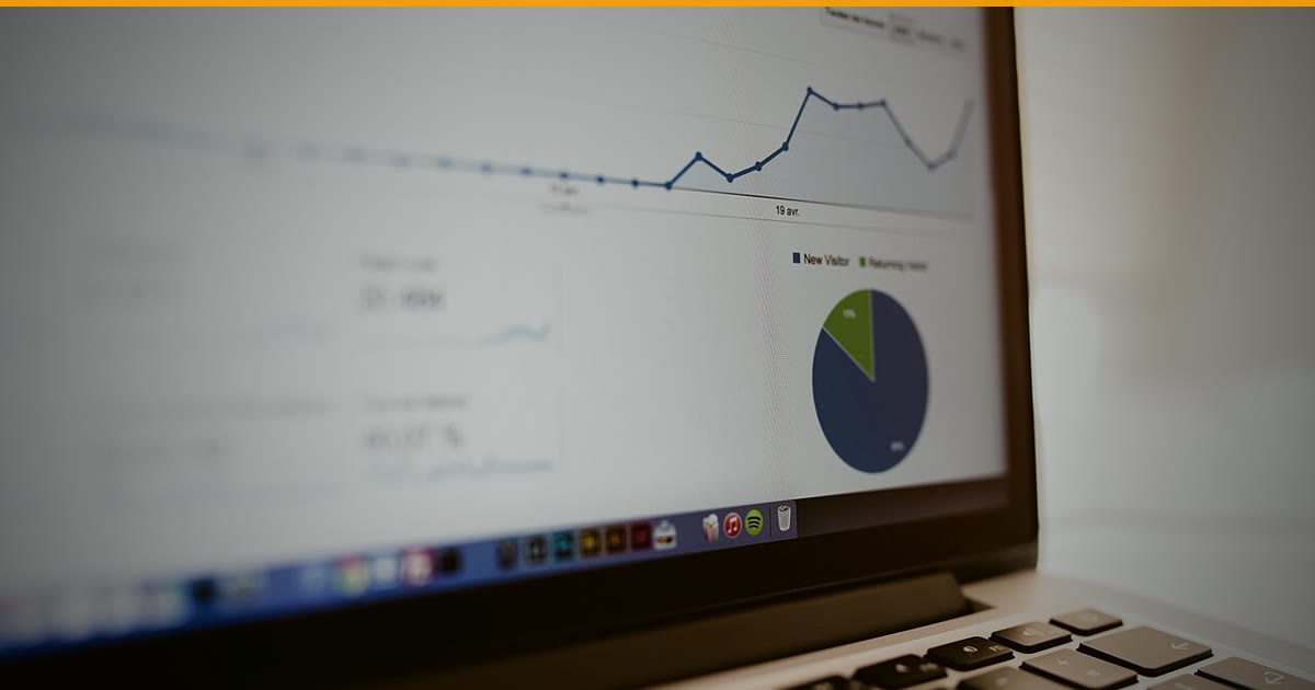 Screen showing analytics charts